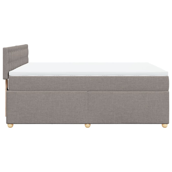 Pat box spring cu saltea, gri taupe, 140x200 cm, textil - WALTI WALTI