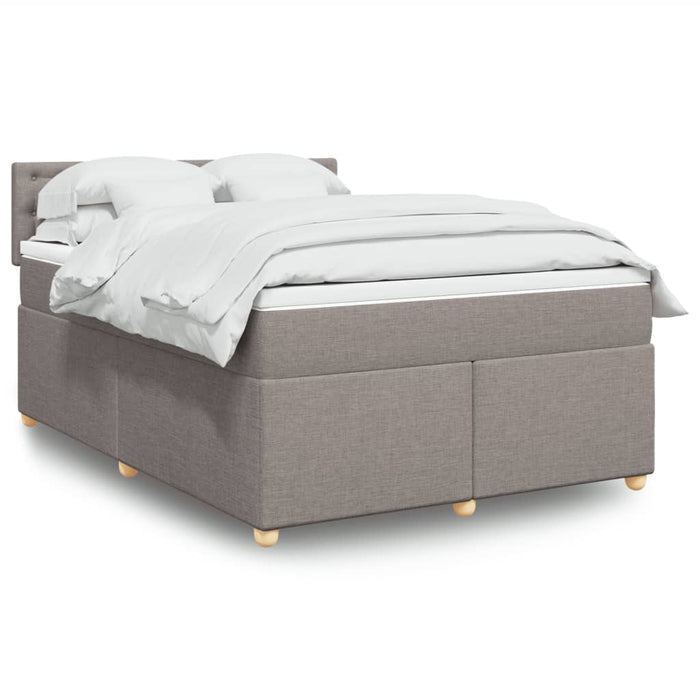 Pat box spring cu saltea, gri taupe, 140x200 cm, textil - WALTI WALTI