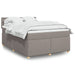 Pat box spring cu saltea, gri taupe, 140x200 cm, textil - WALTI WALTI