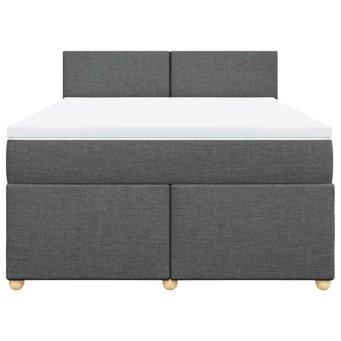 Pat box spring cu saltea, gri închis, 140x200 cm, textil - WALTI WALTI