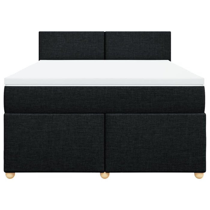 Pat box spring cu saltea, negru, 140x200 cm, textil - WALTI WALTI