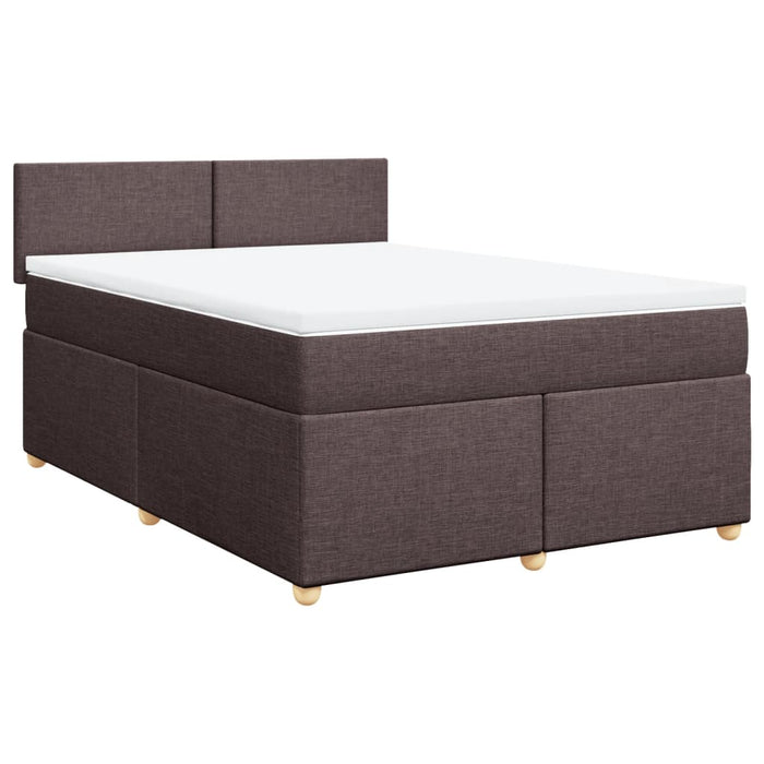 Pat continental cu saltea, maro închis, 140x200 cm, textil - WALTI WALTI