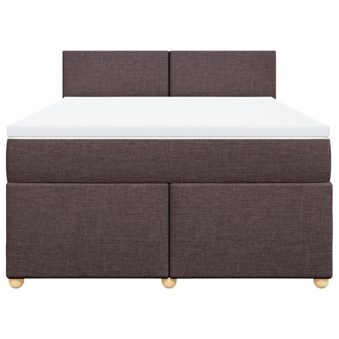 Pat continental cu saltea, maro închis, 140x200 cm, textil - WALTI WALTI
