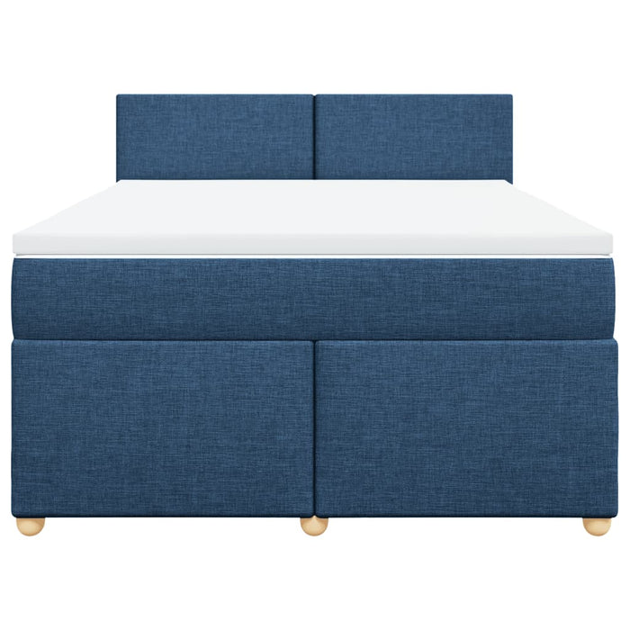 Pat continental cu saltea, albastru, 140x200cm, material textil - WALTI WALTI