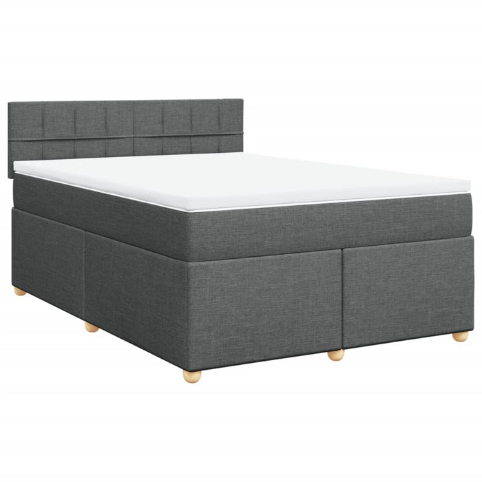 Pat box spring cu saltea, gri închis, 140x200 cm, textil - WALTI WALTI