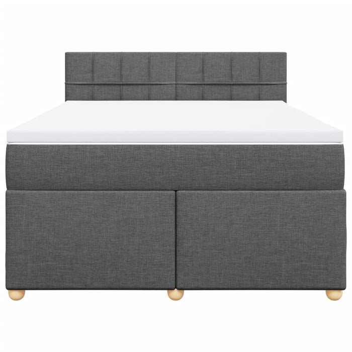 Pat box spring cu saltea, gri închis, 140x200 cm, textil - WALTI WALTI
