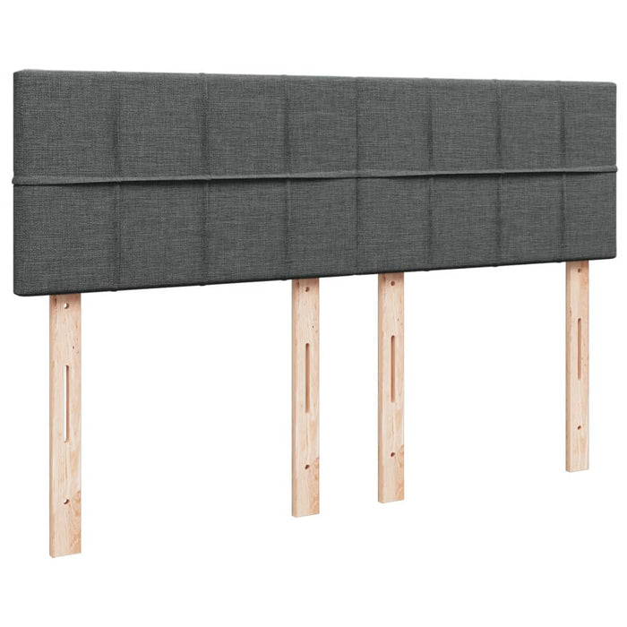 Pat box spring cu saltea, gri închis, 140x200 cm, textil - WALTI WALTI