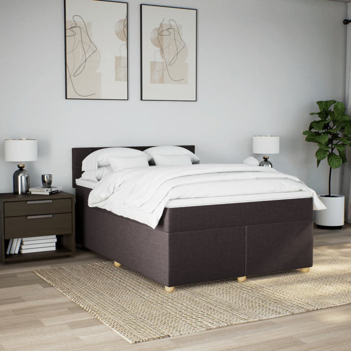 Pat continental cu saltea, maro închis, 140x200 cm, textil - WALTI WALTI