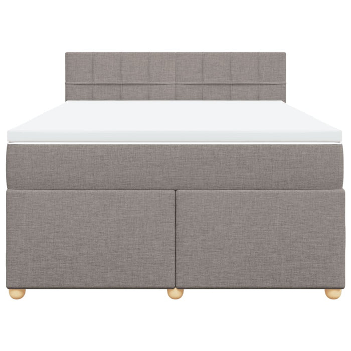Pat continental cu saltea gri taupe 140x200 cm material textil - WALTI WALTI