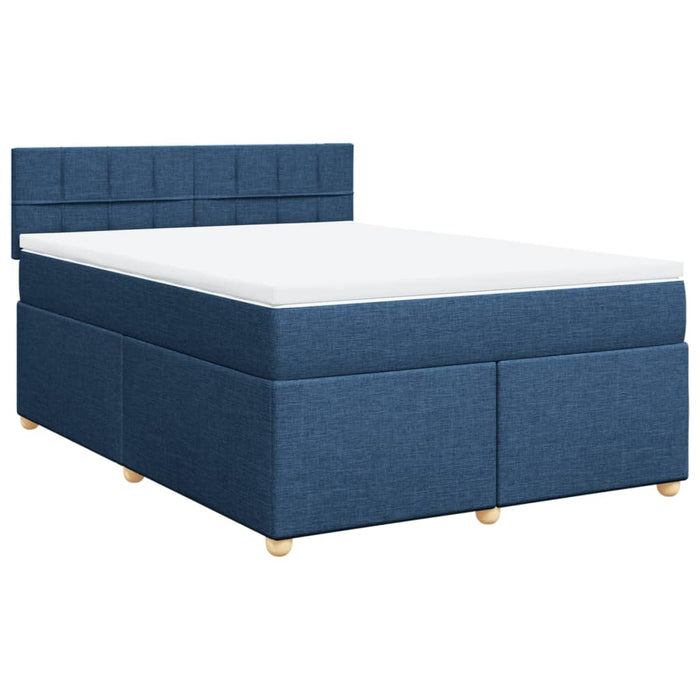 Pat continental cu saltea, albastru, 140x200cm, material textil - WALTI WALTI