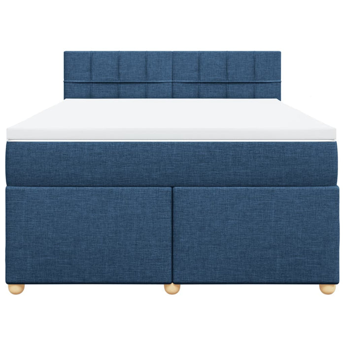 Pat continental cu saltea, albastru, 140x200cm, material textil - WALTI WALTI