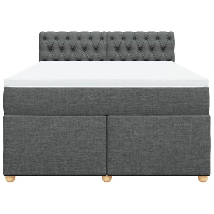 Pat box spring cu saltea, gri închis, 140x200 cm, textil - WALTI WALTI