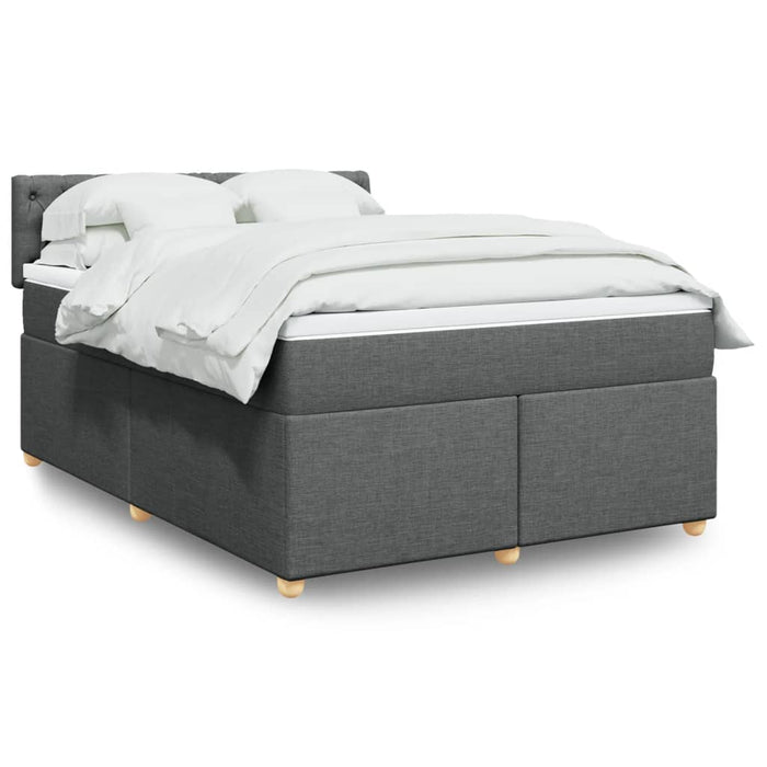 Pat box spring cu saltea, gri închis, 140x200 cm, textil - WALTI WALTI