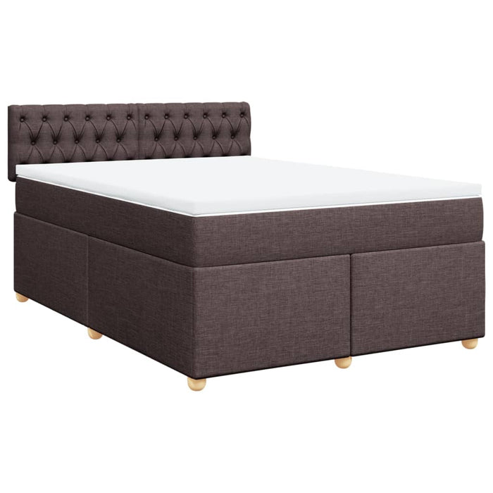 Pat continental cu saltea, maro închis, 140x200 cm, textil - WALTI WALTI