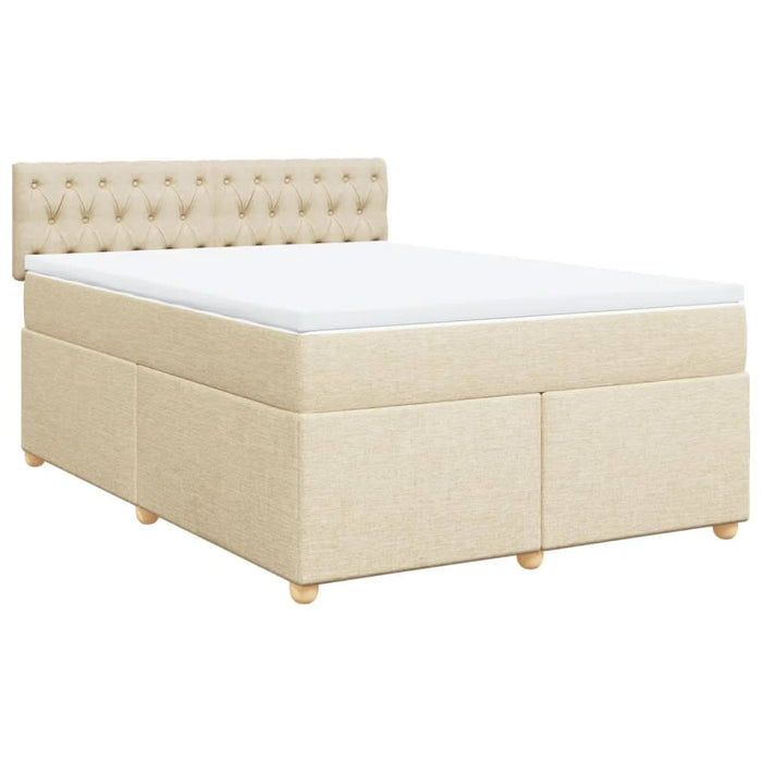 Pat continental cu saltea, crem, 140x200 cm, material textil - WALTI WALTI