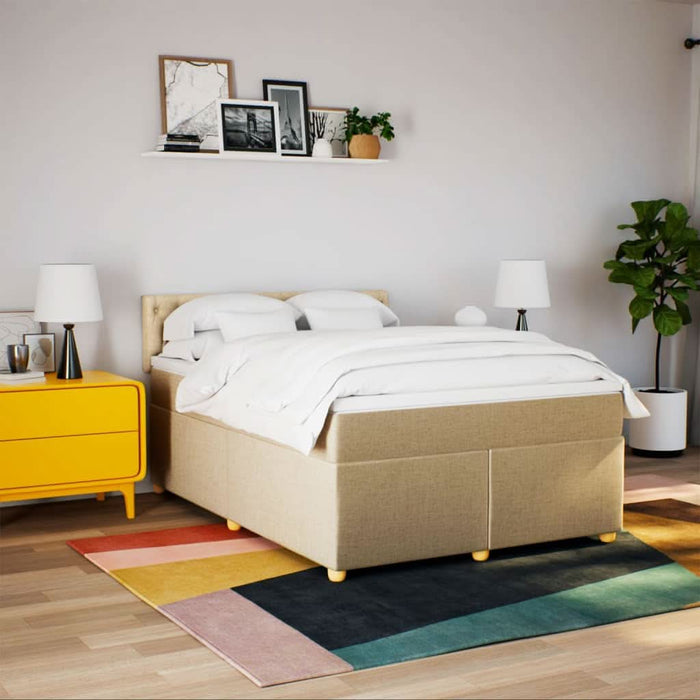 Pat continental cu saltea, crem, 140x200 cm, material textil - WALTI WALTI