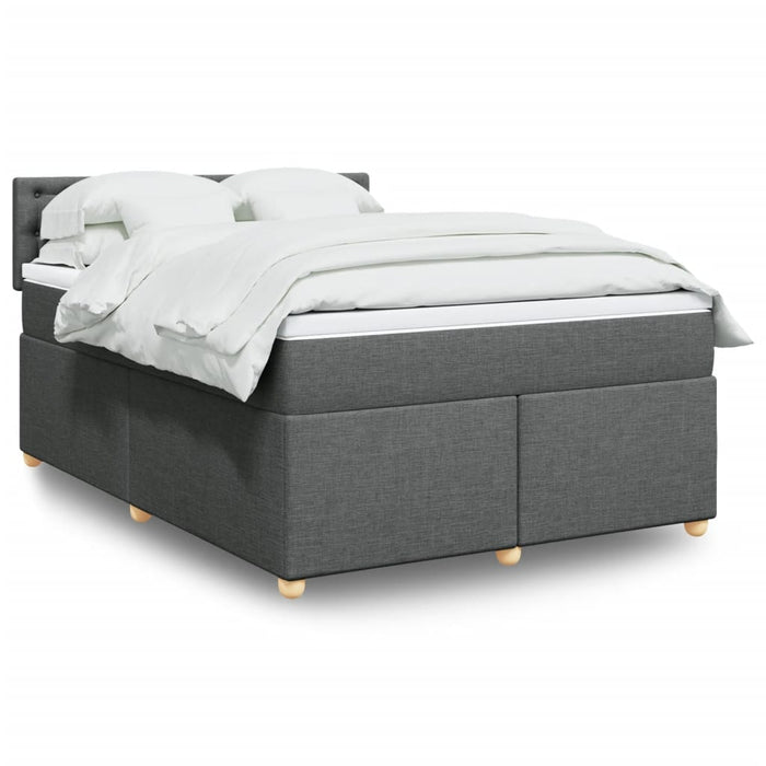 Pat box spring cu saltea, gri închis, 140x200 cm, textil - WALTI WALTI