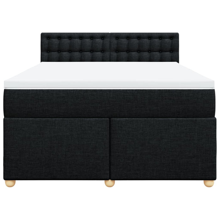 Pat box spring cu saltea, negru, 140x200 cm, textil - WALTI WALTI