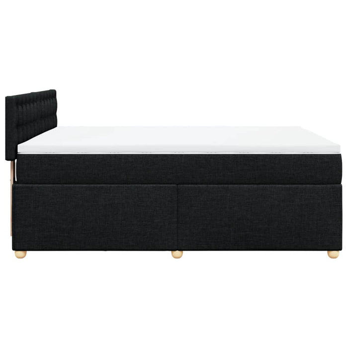Pat box spring cu saltea, negru, 140x200 cm, textil - WALTI WALTI