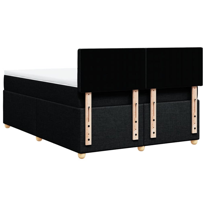 Pat box spring cu saltea, negru, 140x200 cm, textil - WALTI WALTI