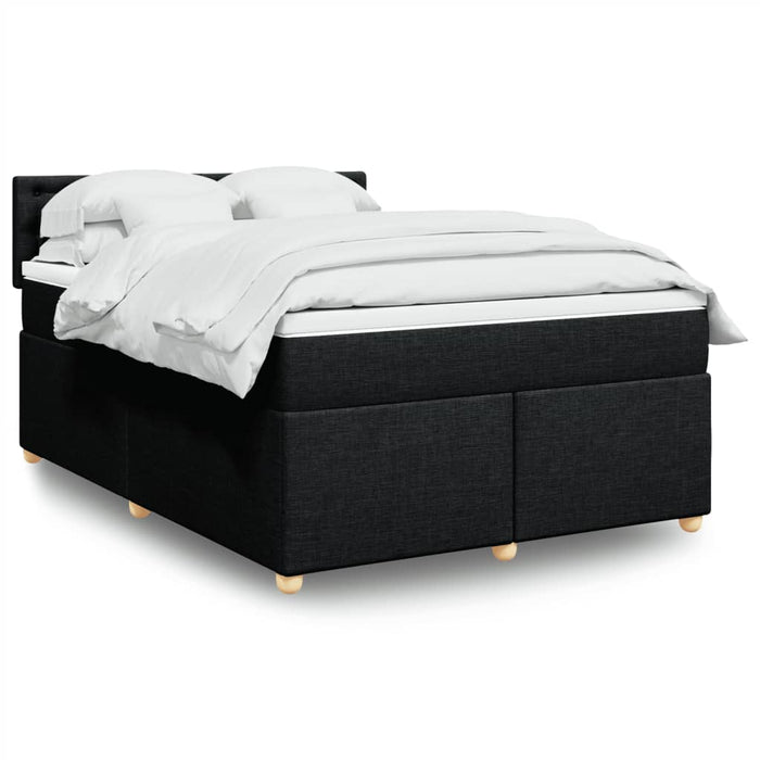 Pat box spring cu saltea, negru, 140x200 cm, textil - WALTI WALTI