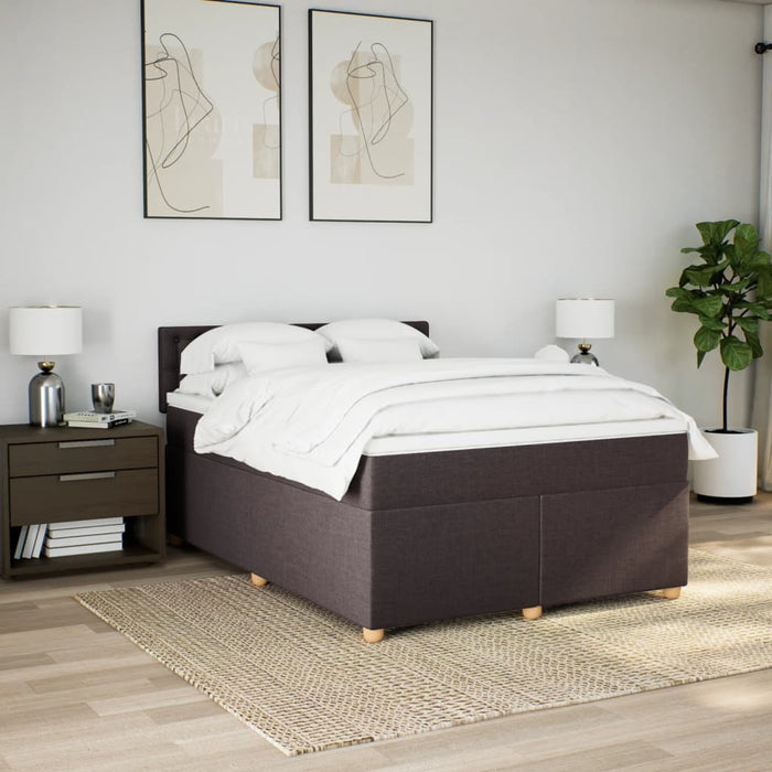 Pat continental cu saltea, maro închis, 140x200 cm, textil - WALTI WALTI