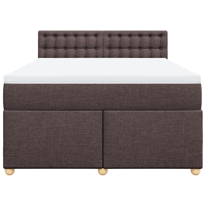 Pat continental cu saltea, maro închis, 140x200 cm, textil - WALTI WALTI