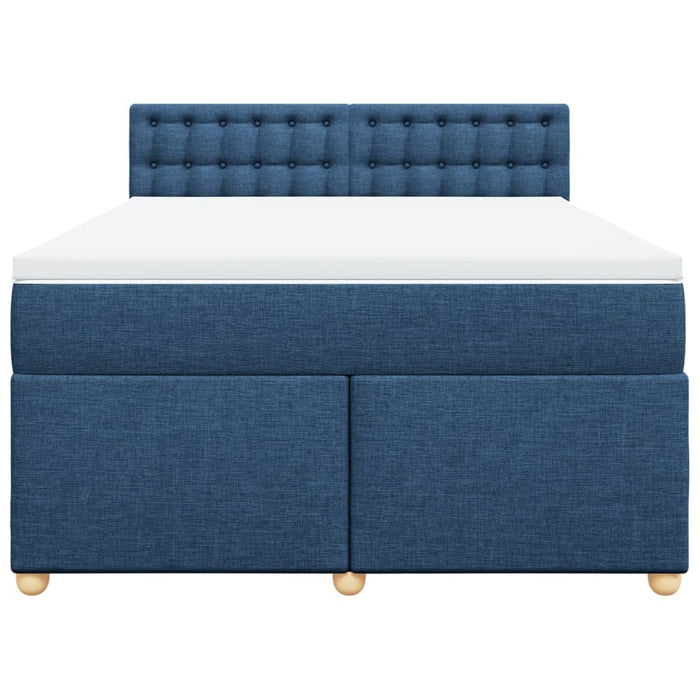Pat continental cu saltea, albastru, 140x200cm, material textil - WALTI WALTI