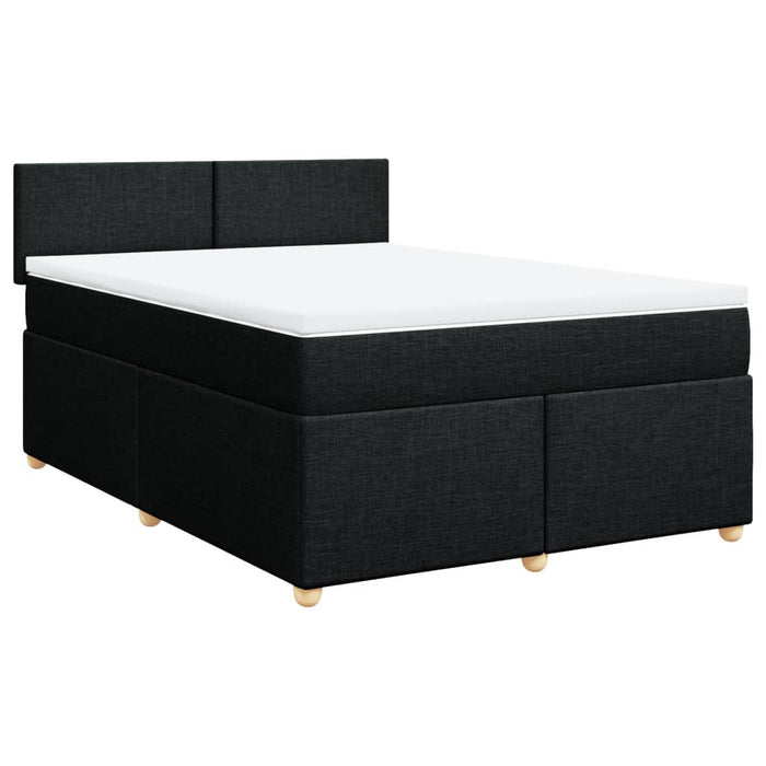 Pat box spring cu saltea, negru, 160x200 cm, textil - WALTI WALTI