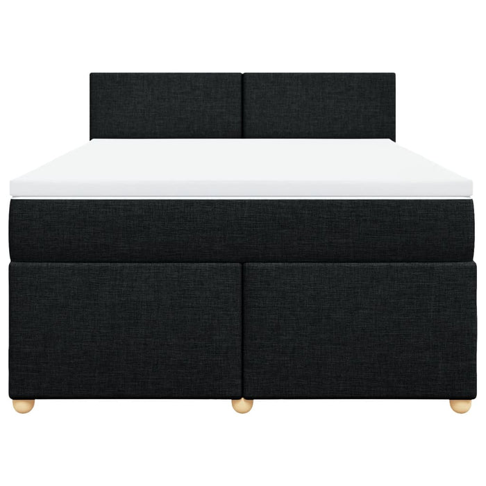Pat box spring cu saltea, negru, 160x200 cm, textil - WALTI WALTI