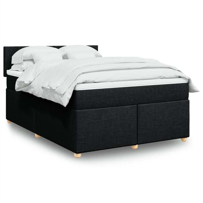 Pat box spring cu saltea, negru, 160x200 cm, textil - WALTI WALTI