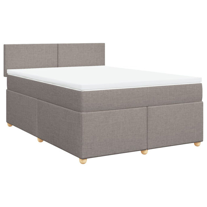 Pat box spring cu saltea, gri taupe, 160x200 cm material textil - WALTI WALTI