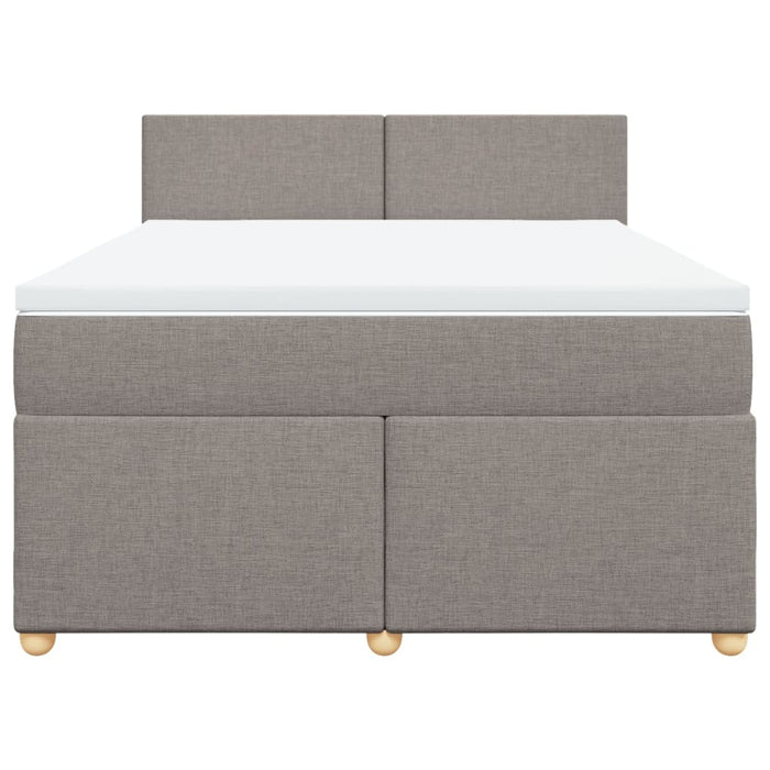 Pat box spring cu saltea, gri taupe, 160x200 cm material textil - WALTI WALTI