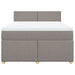 Pat box spring cu saltea, gri taupe, 160x200 cm material textil - WALTI WALTI