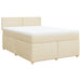 Pat box spring cu saltea, crem, 160x200 cm, material textil - WALTI WALTI