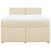 Pat box spring cu saltea, crem, 160x200 cm, material textil - WALTI WALTI