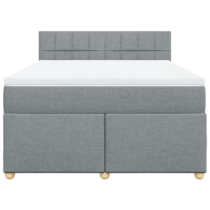 Pat continental cu saltea, gri deschis, 160x200 cm, textil WALTI