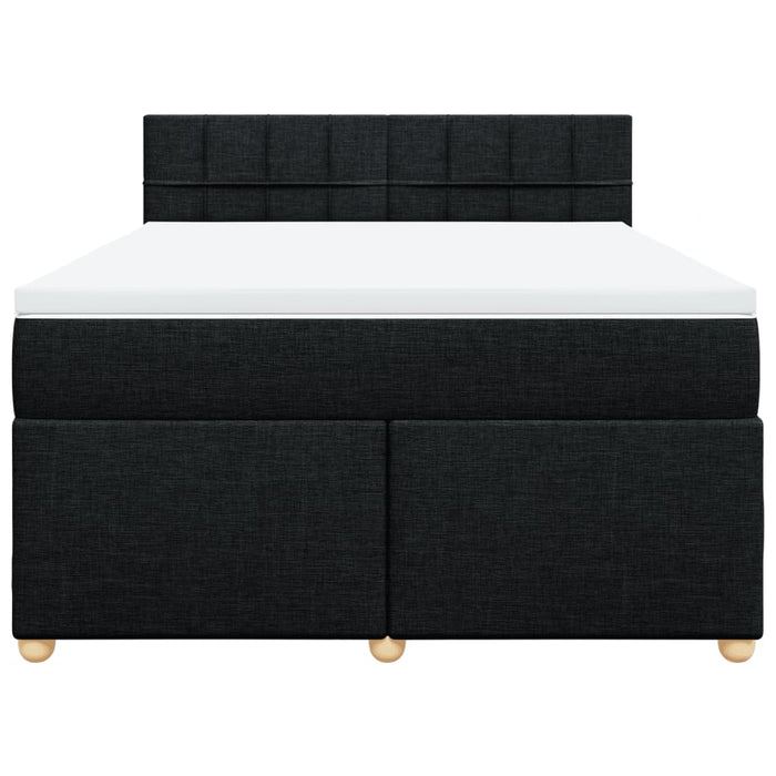 Pat box spring cu saltea, negru, 160x200 cm, textil - WALTI WALTI
