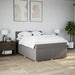 Pat box spring cu saltea, gri taupe, 160x200 cm material textil - WALTI WALTI