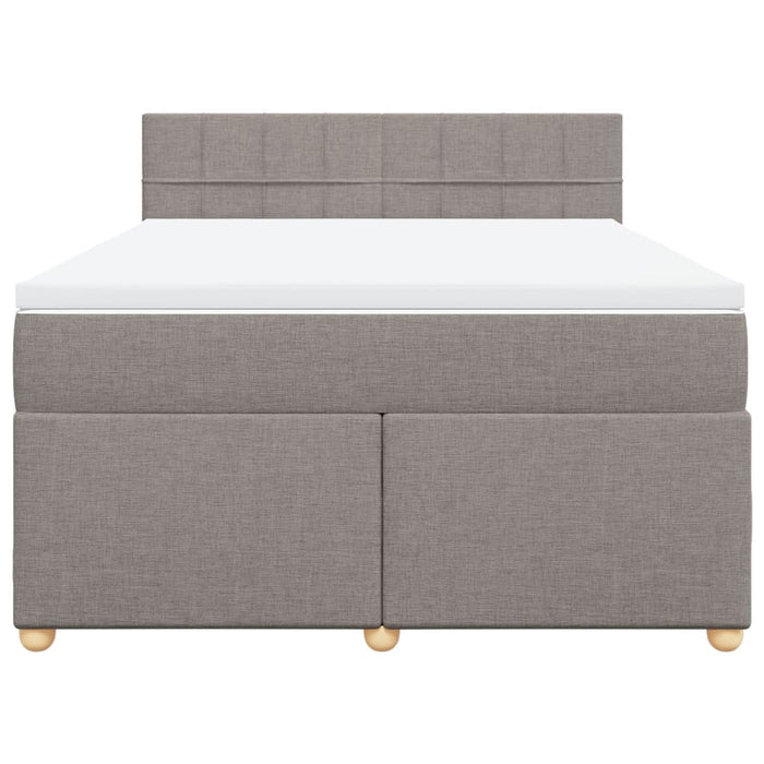 Pat box spring cu saltea, gri taupe, 160x200 cm material textil - WALTI WALTI