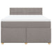 Pat box spring cu saltea, gri taupe, 160x200 cm material textil - WALTI WALTI