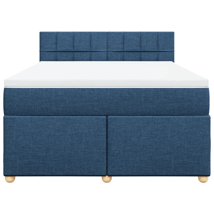 Pat continental cu saltea, albastru, 160x200cm, material textil - WALTI WALTI