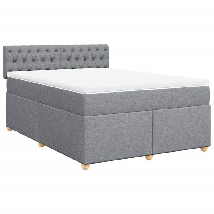 Pat continental cu saltea, gri deschis, 160x200 cm, textil - WALTI WALTI