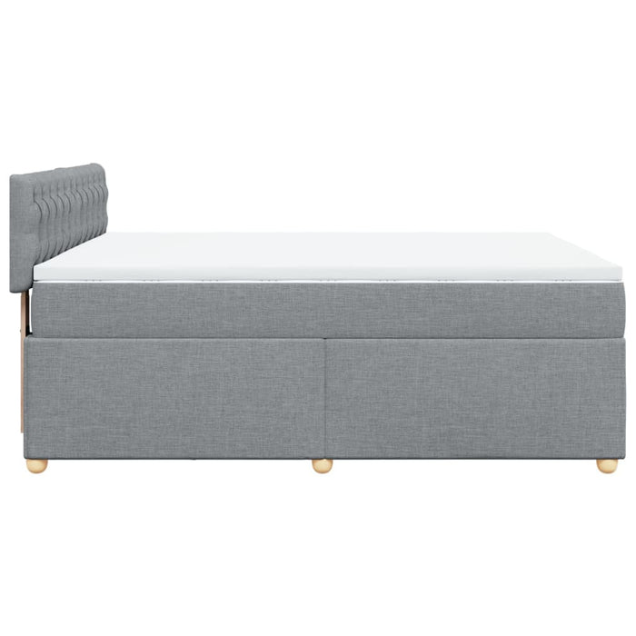 Pat continental cu saltea, gri deschis, 160x200 cm, textil - WALTI WALTI