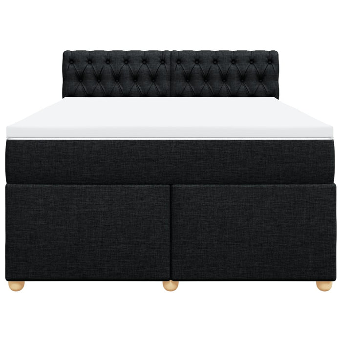 Pat box spring cu saltea, negru, 160x200 cm, textil - WALTI WALTI