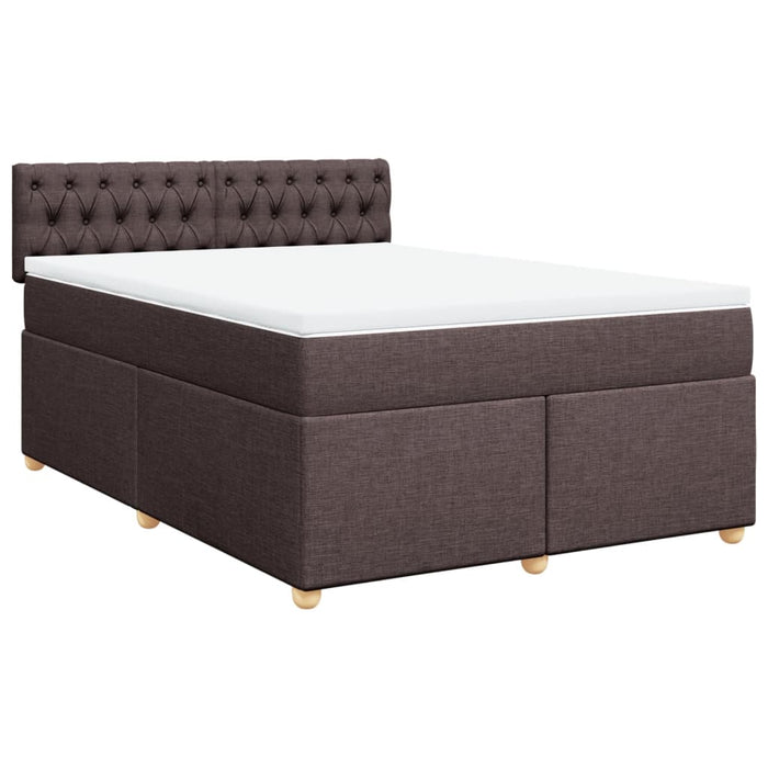 Pat box spring cu saltea, maro închis, 160x200 cm, textil - WALTI WALTI