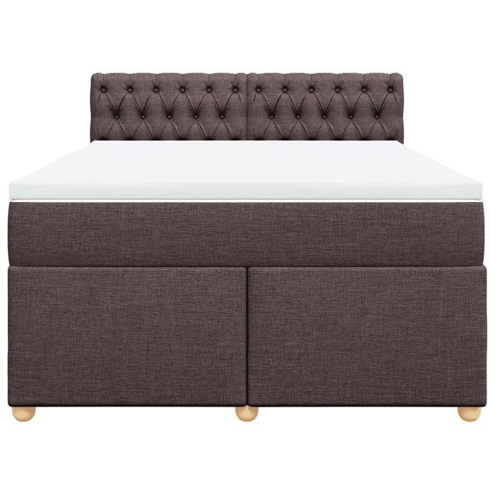 Pat box spring cu saltea, maro închis, 160x200 cm, textil - WALTI WALTI