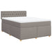 Pat box spring cu saltea, gri taupe, 160x200 cm material textil - WALTI WALTI