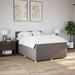 Pat box spring cu saltea, gri taupe, 160x200 cm material textil - WALTI WALTI