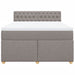 Pat box spring cu saltea, gri taupe, 160x200 cm material textil - WALTI WALTI